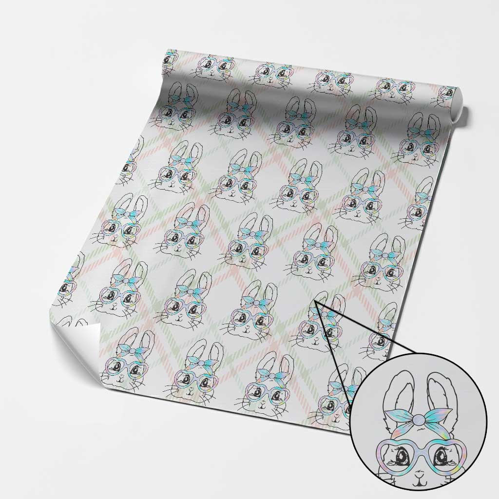 Girls Easter Bunny Wrapping Paper Roll Rabbit Face Tie Dye Glasses Happy Easter Day TS10 Christmas Plaid Print Your Wear
