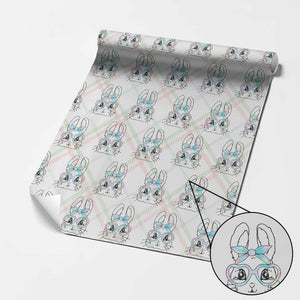 Girls Easter Bunny Wrapping Paper Roll Rabbit Face Tie Dye Glasses Happy Easter Day TS10 Christmas Plaid Print Your Wear