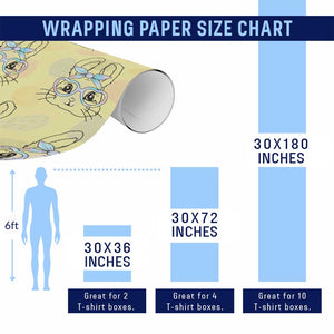 Girls Easter Bunny Wrapping Paper Roll Rabbit Face Tie Dye Glasses Happy Easter Day TS10 Print Your Wear