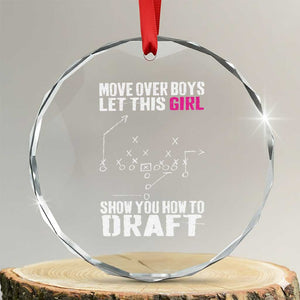 Girls Fantasy Football Crystal Glass Ornament Move Over Boys Draft Party Commish FFL TS10 Transparent Glass 3'' Circle Print Your Wear