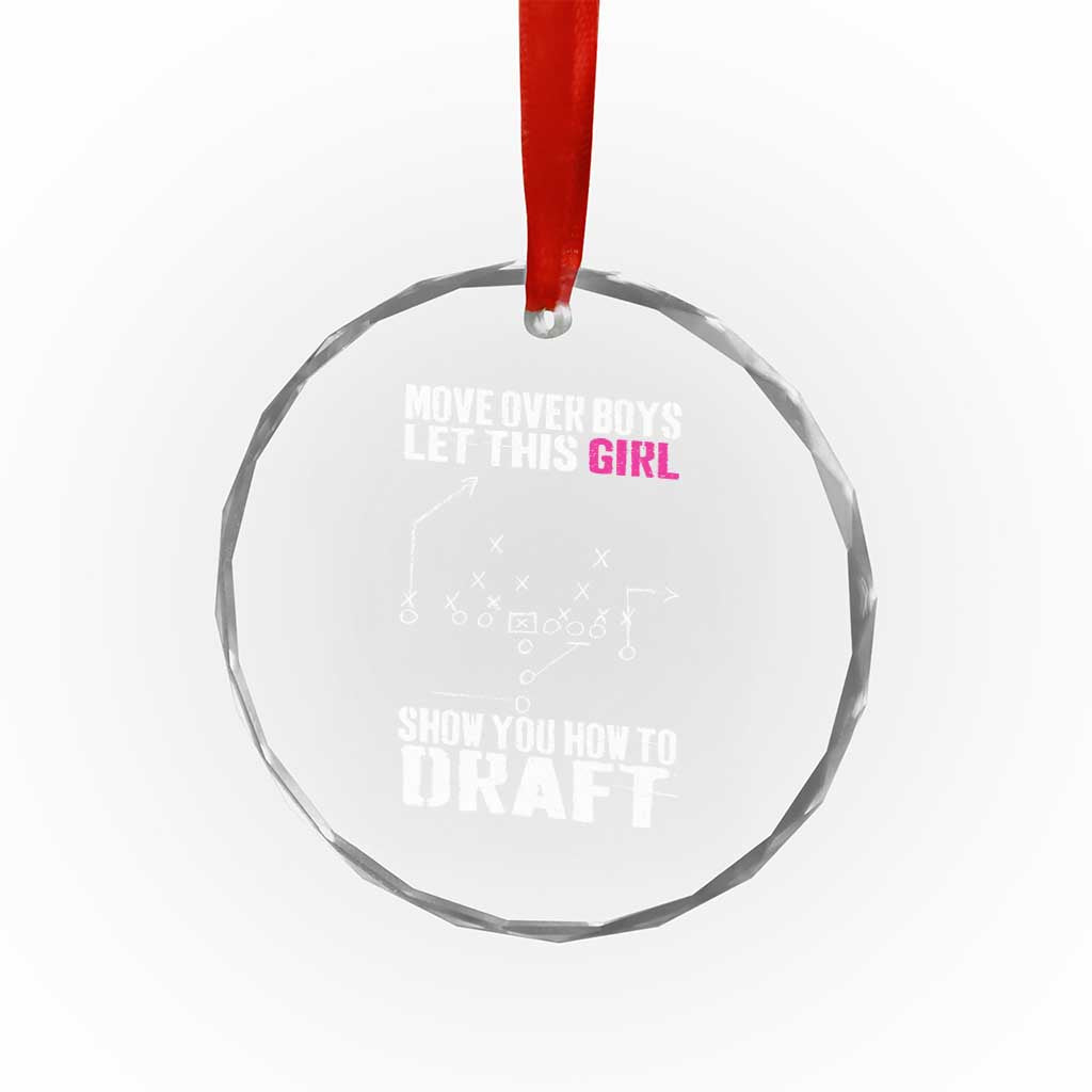 Girls Fantasy Football Crystal Glass Ornament Move Over Boys Draft Party Commish FFL TS10 Print Your Wear