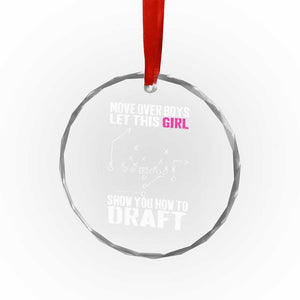 Girls Fantasy Football Crystal Glass Ornament Move Over Boys Draft Party Commish FFL TS10 Print Your Wear