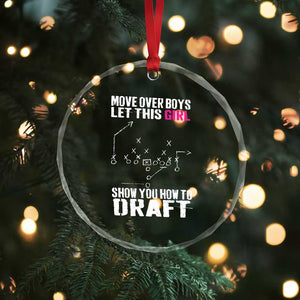 Girls Fantasy Football Crystal Glass Ornament Move Over Boys Draft Party Commish FFL TS10 Print Your Wear