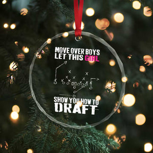 Girls Fantasy Football Crystal Glass Ornament Move Over Boys Draft Party Commish FFL TS10 Print Your Wear