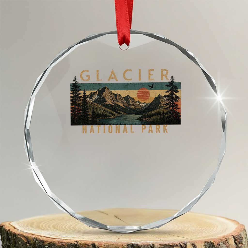 Glacier National Park Crystal Glass Ornament Montana Wildlife Nature Lover TS11 Transparent Glass 3'' Circle Print Your Wear