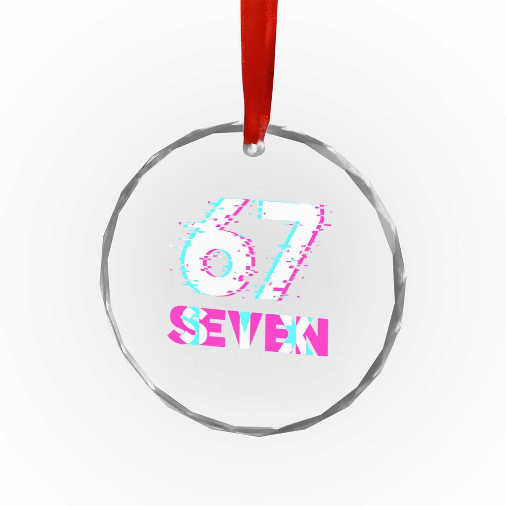 Glitch Optical Illusion Six Seven Meme Crystal Glass Ornament Gen Alpha Slang Gift TS12 Print Your Wear