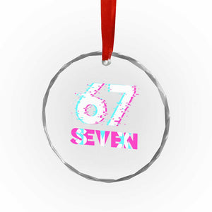 Glitch Optical Illusion Six Seven Meme Crystal Glass Ornament Gen Alpha Slang Gift TS12 Print Your Wear