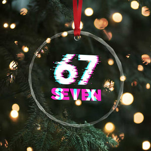 Glitch Optical Illusion Six Seven Meme Crystal Glass Ornament Gen Alpha Slang Gift TS12 Print Your Wear
