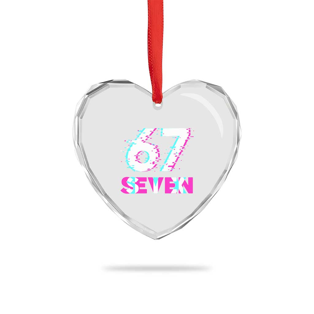 Glitch Optical Illusion Six Seven Meme Heart Crystal Glass Ornament Gen Alpha Slang Gift TS12 Print Your Wear