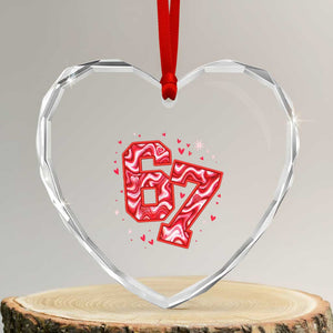 Glitch Swirl Effect Printed Six Seven Meme Heart Crystal Glass Ornament Valentines Day Gift TS12 Transparent Glass 3'' Heart Print Your Wear