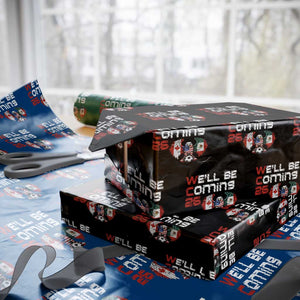 Glitched North America Eagle Soccer Wrapping Paper Roll We Will Be Coming 26 TS12 Black Print Your Wear