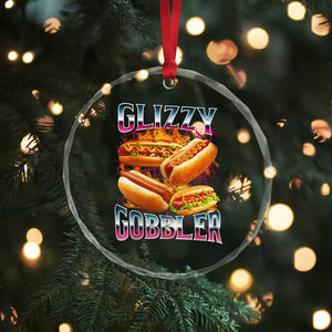 Glizzy Gobbler Crystal Glass Ornament Vintage Hot Dog Meme Funny Foodie Gen Z TS10 Print Your Wear