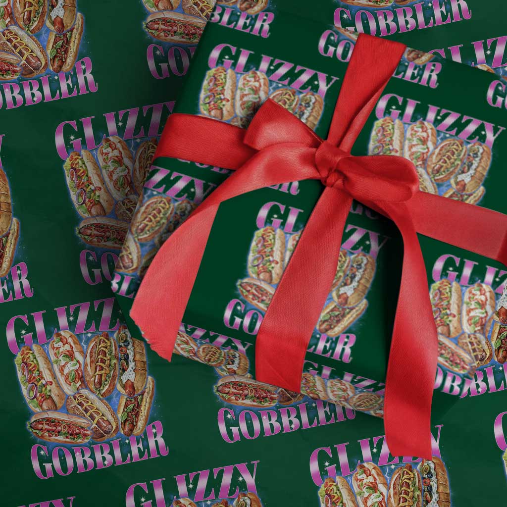 Glizzy Gobbler Hot Dog Meme Wrapping Paper Roll Meme Hilarious Hotdog Glizzy Lovers TS10 Green Print Your Wear