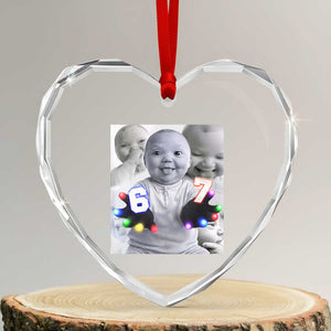 Gloving Niche 67 Ai Baby Meme Heart Crystal Glass Ornament Six Seven Hand Funny Laughing Baby TS10 Transparent Glass 3'' Heart Print Your Wear