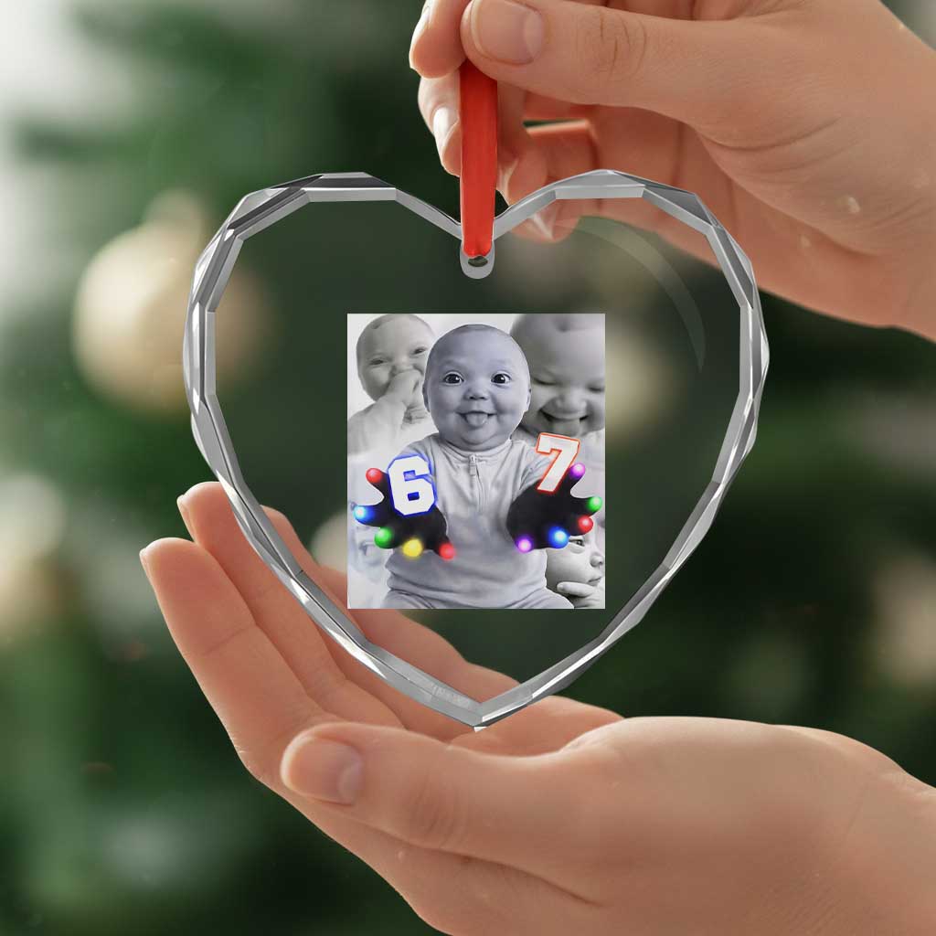 Gloving Niche 67 Ai Baby Meme Heart Crystal Glass Ornament Six Seven Hand Funny Laughing Baby TS10 Print Your Wear