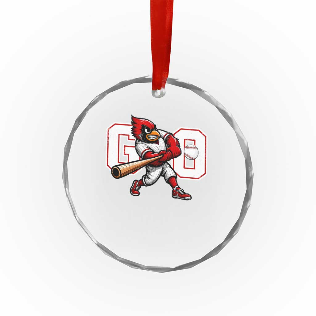 Go Cardinal Playing Baseball Graphic Crystal Glass Ornament for Sports Fan TS11 Print Your Wear