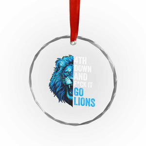 LF Game Day Crystal Glass Ornament Funny 4th Down F*ck It Blue Team Sports Fan TS10 Print Your Wear
