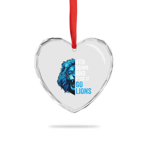 LF Game Day Heart Crystal Glass Ornament Funny 4th Down F*ck It Blue Team Sports Fan TS10 Print Your Wear