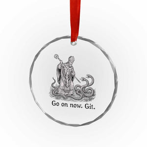 Go On Now Git Funny Saint Patrick Banishing Snakes Crystal Glass Ornament Irish History Humor St Patricks Day TS02 Print Your Wear