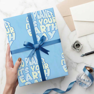 Go Planet It Is Your Earth Day Wrapping Paper Roll Environmental Activism TS12 Light Blue Print Your Wear