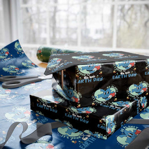 Go Planet It's Your Earth Day Wrapping Paper Roll Cute Nature Lover Heart Earth TS14 Black Print Your Wear