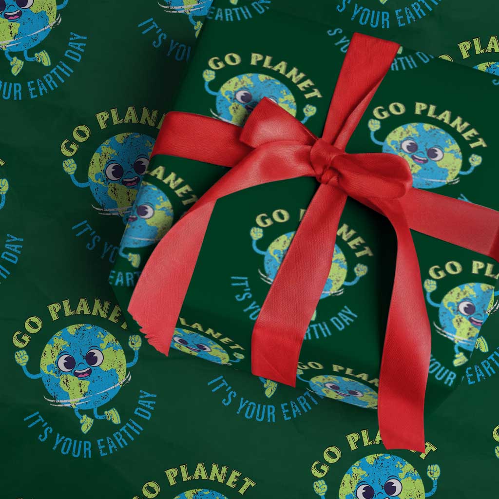 Go Planet It's Your Earth Day Wrapping Paper Roll TS02 Green Print Your Wear