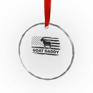 Goat Daddy Crystal Glass Ornament Funny Fathers Day Presents For Goat Dad US Flag TS10 Print Your Wear