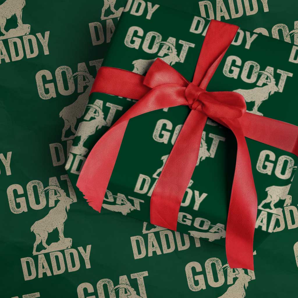 Goat Daddy Wrapping Paper Roll Funny Goat Father Vintage TS11 Green Print Your Wear