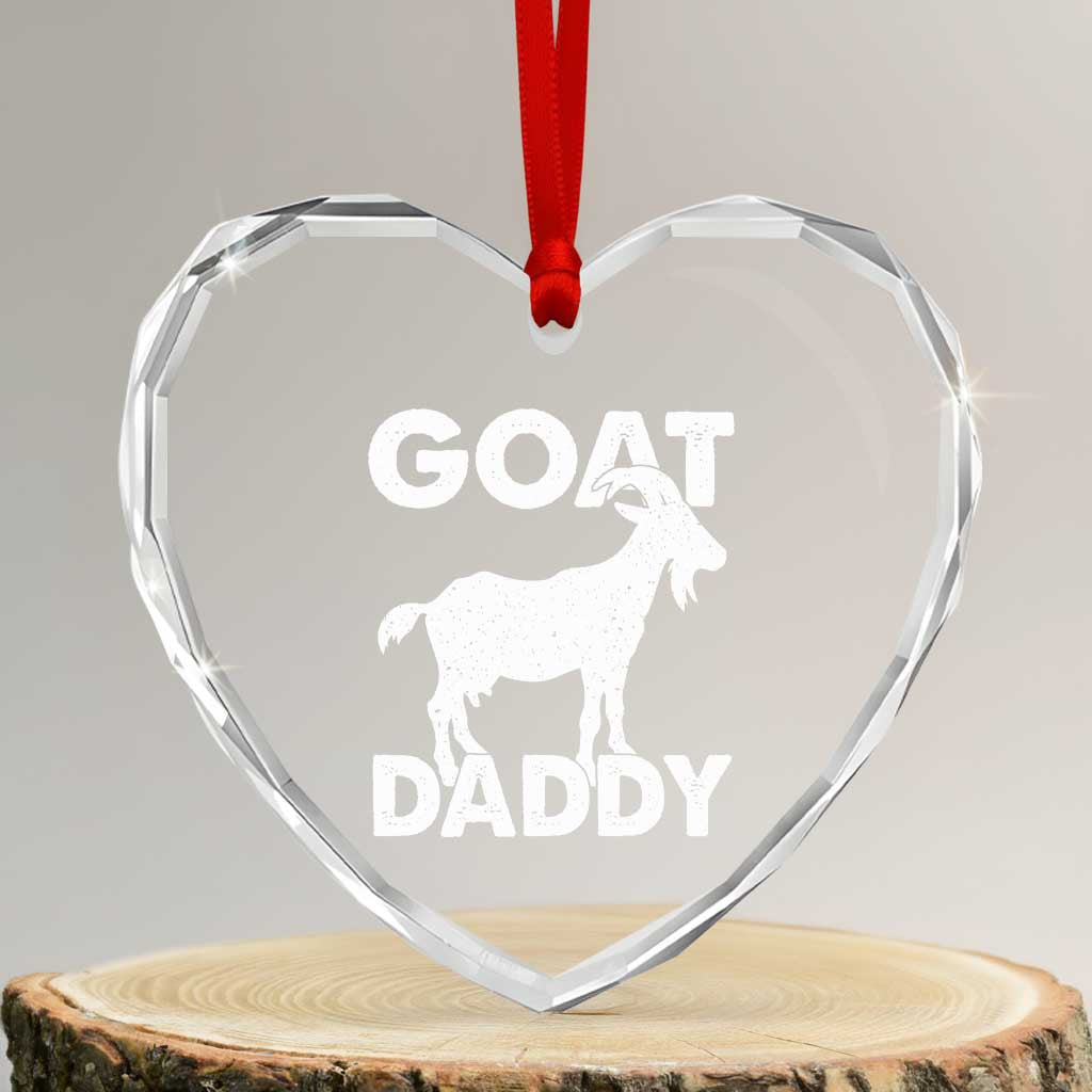 Goat Daddy Heart Crystal Glass Ornament Funny Fathers Day Presents For Goat Dad TS10 Transparent Glass 3'' Heart Print Your Wear