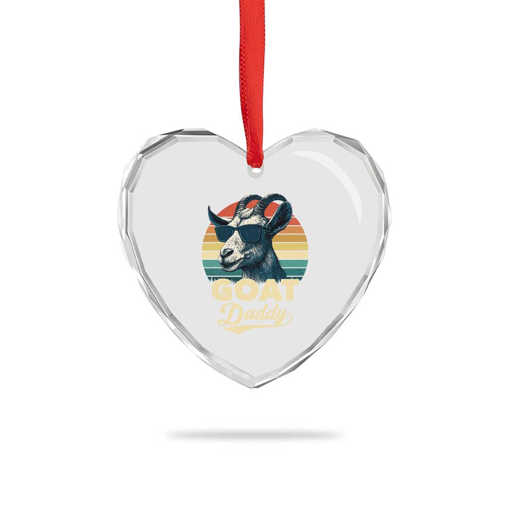 Goat Daddy Heart Crystal Glass Ornament Funny Goat Father Retro Vintage TS11 Print Your Wear