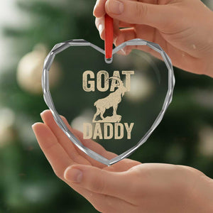 Goat Daddy Heart Crystal Glass Ornament Funny Goat Father Vintage TS11 Print Your Wear