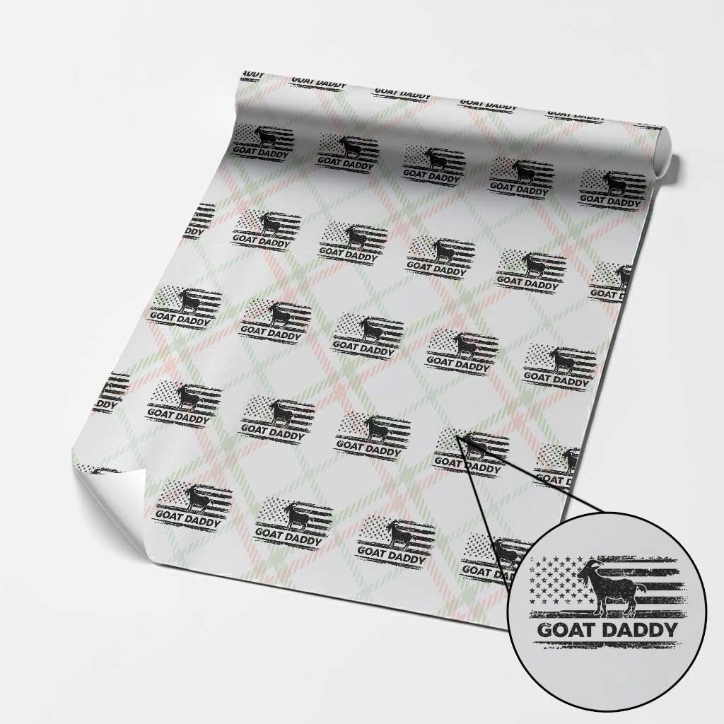 Goat Daddy Wrapping Paper Roll Funny Fathers Day Presents For Goat Dad US Flag TS10 Christmas Plaid Print Your Wear