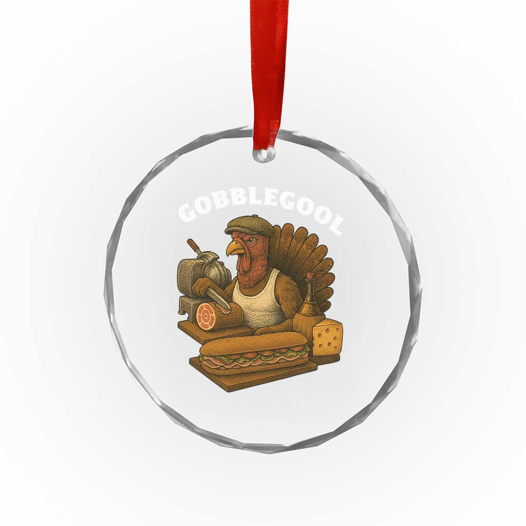 Gobblegool Funny Thanksgiving Crystal Glass Ornament Italian Turkey Deli Humor Sub Sandwich TS02 Print Your Wear