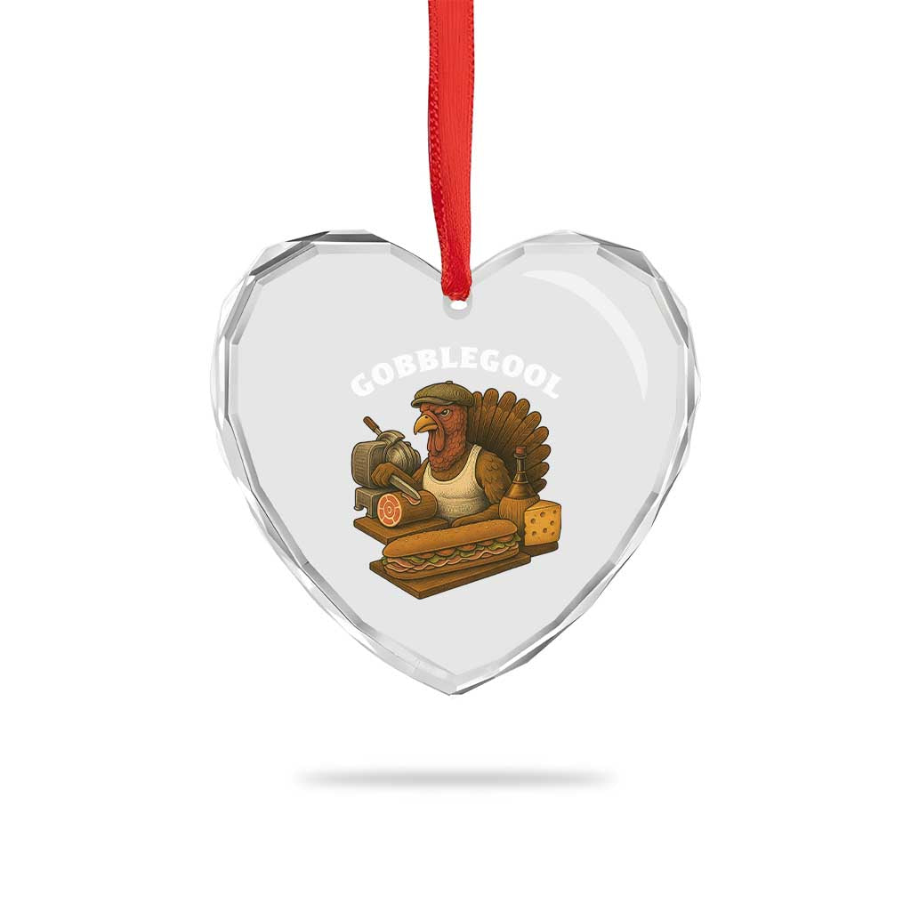 Gobblegool Funny Thanksgiving Heart Crystal Glass Ornament Italian Turkey Deli Humor Sub Sandwich TS02 Print Your Wear