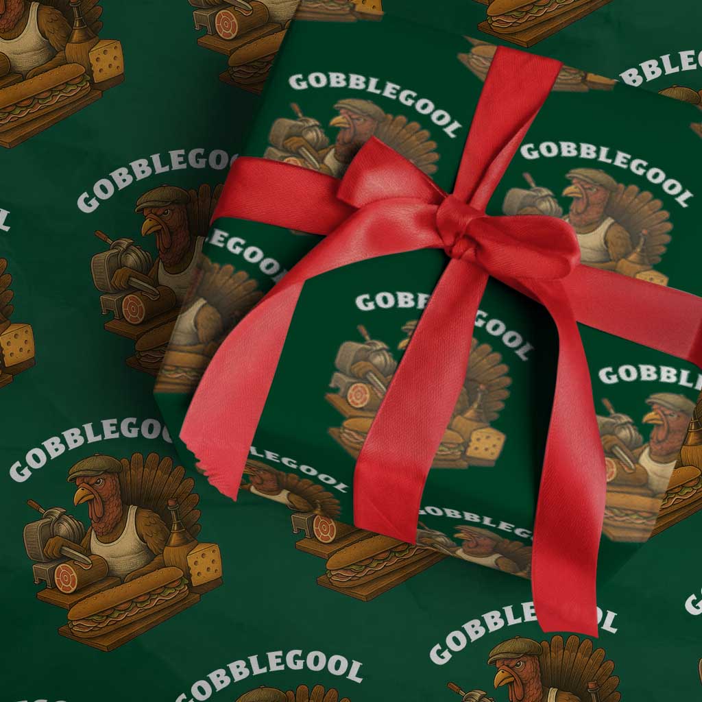 Gobblegool Funny Thanksgiving Wrapping Paper Roll Italian Turkey Deli Humor Sub Sandwich TS02 Green Print Your Wear