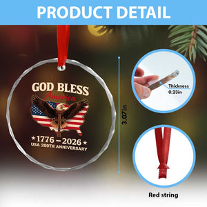 God Bless America 250th Anniversary Crystal Glass Ornament 250 Years USA 4th Of July TS10 Print Your Wear