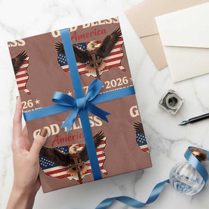 God Bless America 250th Anniversary Wrapping Paper Roll 250 Years USA 4th Of July TS10 Mocha Print Your Wear
