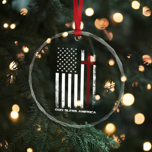 God Bless America Crystal Glass Ornament America Pride USA US Flag Patriotic 4th of July TS10 Print Your Wear