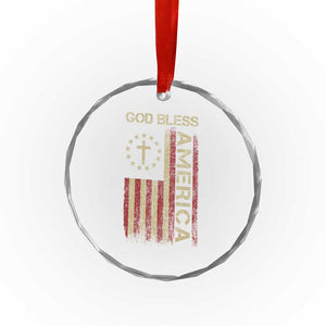 God Bless America Crystal Glass Ornament American Flag 4th Of July Patriotic Christian TS10 Print Your Wear