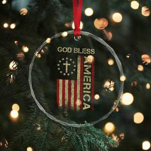 God Bless America Crystal Glass Ornament American Flag 4th Of July Patriotic Christian TS10 Print Your Wear