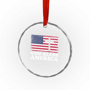 God Bless America Crystal Glass Ornament Cross USA Flag Patriotic 4th of July Christian TS10 Print Your Wear