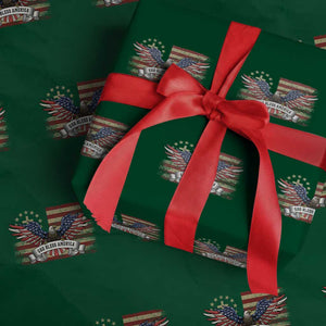 God Bless America Wrapping Paper Roll Vintage Eagle Christian Cross Flag 4th Of July TS10 Green Print Your Wear