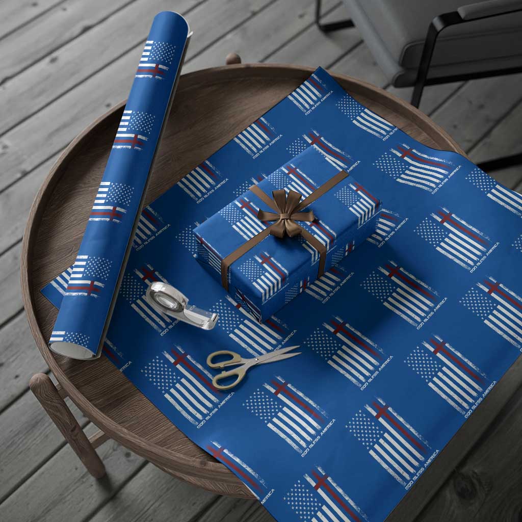 God Bless America Wrapping Paper Roll America Pride USA US Flag Patriotic 4th of July TS10 Blue Print Your Wear