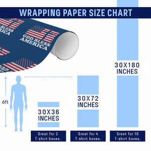 God Bless America Wrapping Paper Roll Cross USA Flag Patriotic 4th of July Christian TS10 Print Your Wear