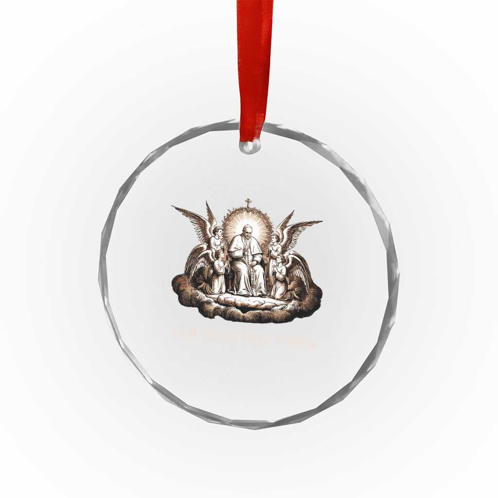 God Bless Pope Francis Crystal Glass Ornament Memorial Angel Catholic Faith & Unity TS02 Print Your Wear
