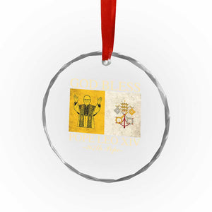 God Bless Pope Leo XIV Crystal Glass Ornament 267th Pope Vatican Flag TS02 Print Your Wear