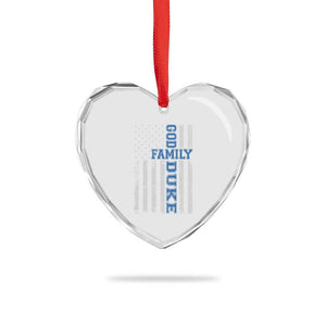 God Family Duke Heart Crystal Glass Ornament Blue Game Day Vintage American Flag TS11 Print Your Wear