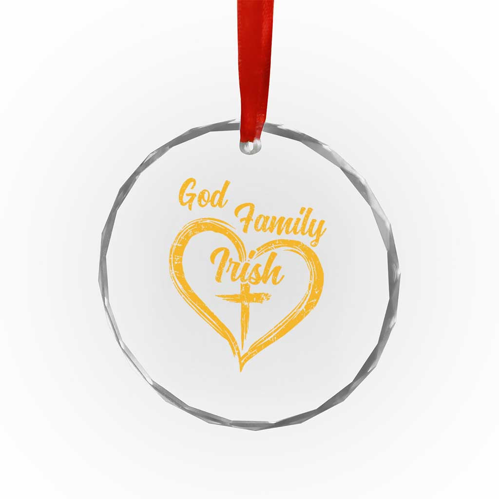 God Family Irish Crystal Glass Ornament Vintage Cross In Heart Christian Notre Dame Game Day TS10 Print Your Wear
