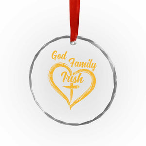 God Family Irish Crystal Glass Ornament Vintage Cross In Heart Christian Notre Dame Game Day TS10 Print Your Wear