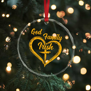 God Family Irish Crystal Glass Ornament Vintage Cross In Heart Christian Notre Dame Game Day TS10 Print Your Wear